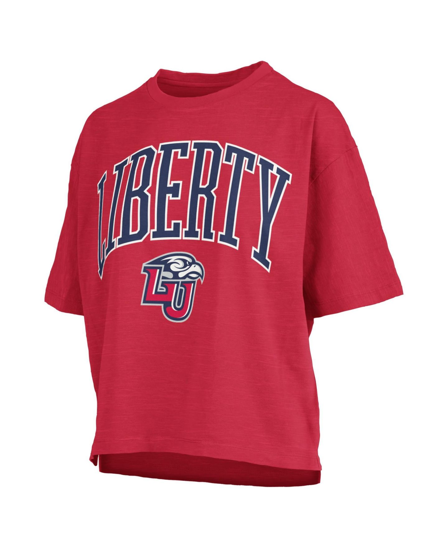 Женская футболка Pressbox Red Liberty Flames Oversized Nelson Arch Over Logo Slub — фото 2