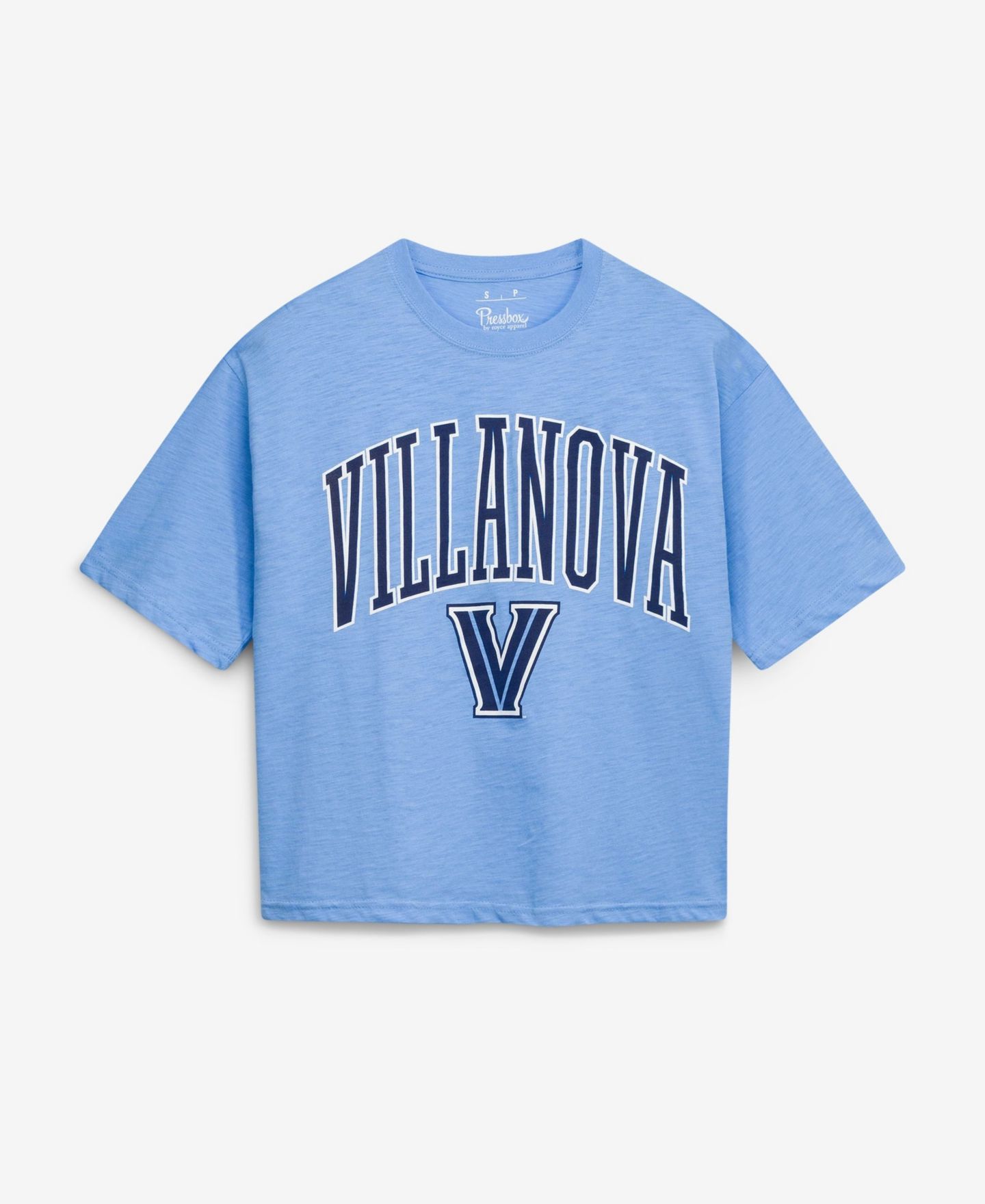 Женская футболка Pressbox Light Blue Villanova Wildcats Oversized Nelson Arch Over Logo Slub — фото 1