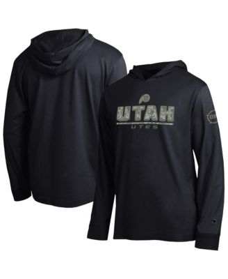 Men's Black Utah Utes Operation Hat Trick Camo Script Hooded Long-Sleeve T-Shirt