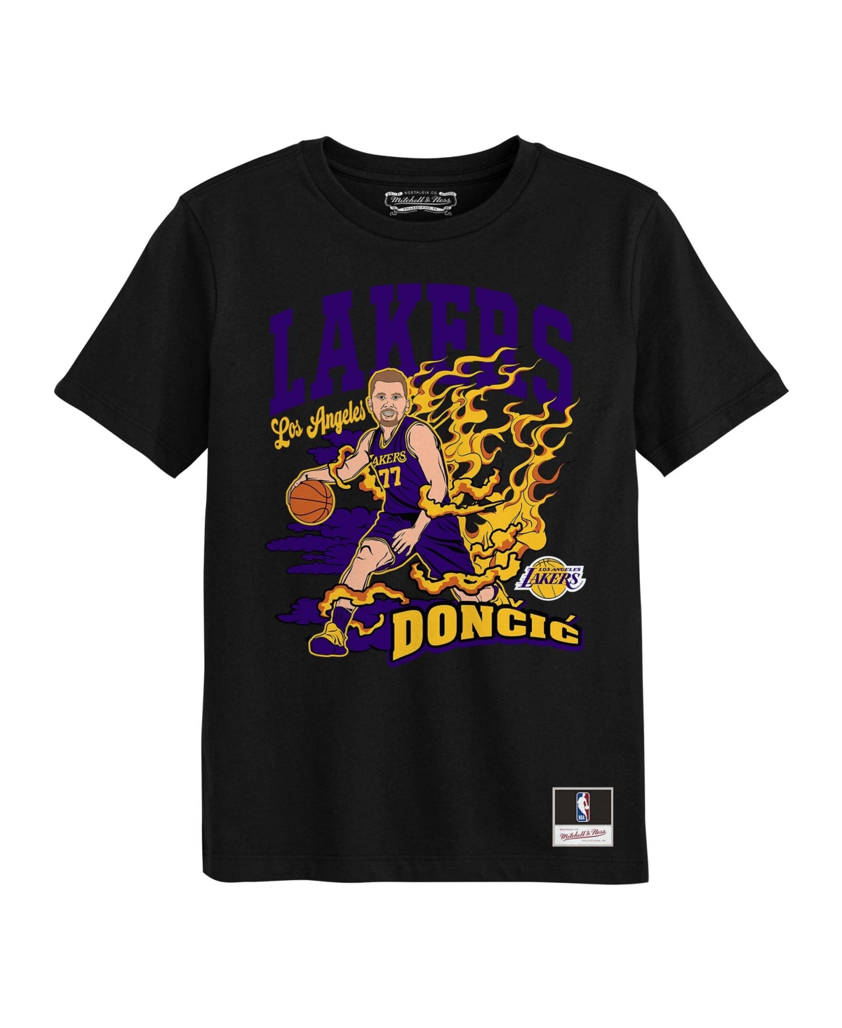 Mitchell & Ness Preschool Mitchell Ness Luka Doncic Black Los Angeles Lakers Fired Up T-Shirt - Black