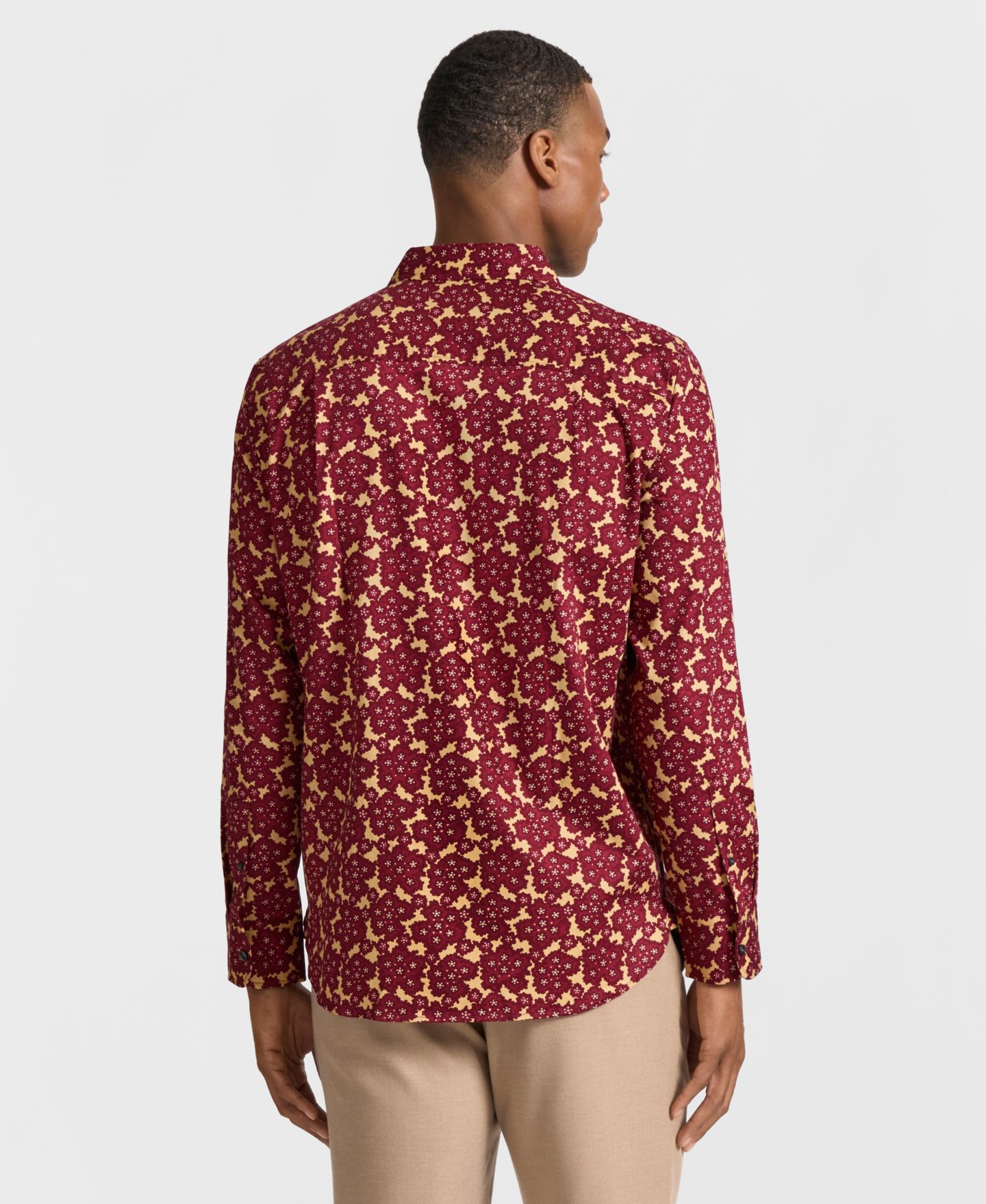 Мужская рубашка Ted by Ted Baker Lancaster Printed Classic-Fit, цвет: Красный — фото 7