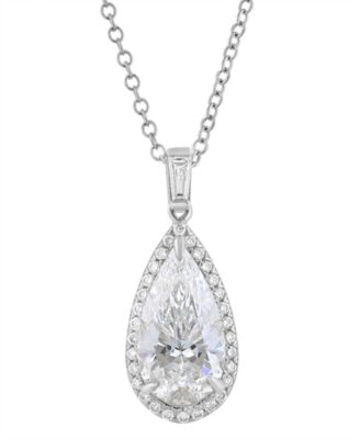 Lab-Grown Diamond Pear Pendant Necklace (3-1/3 ct. t.w.) in 14k White Gold