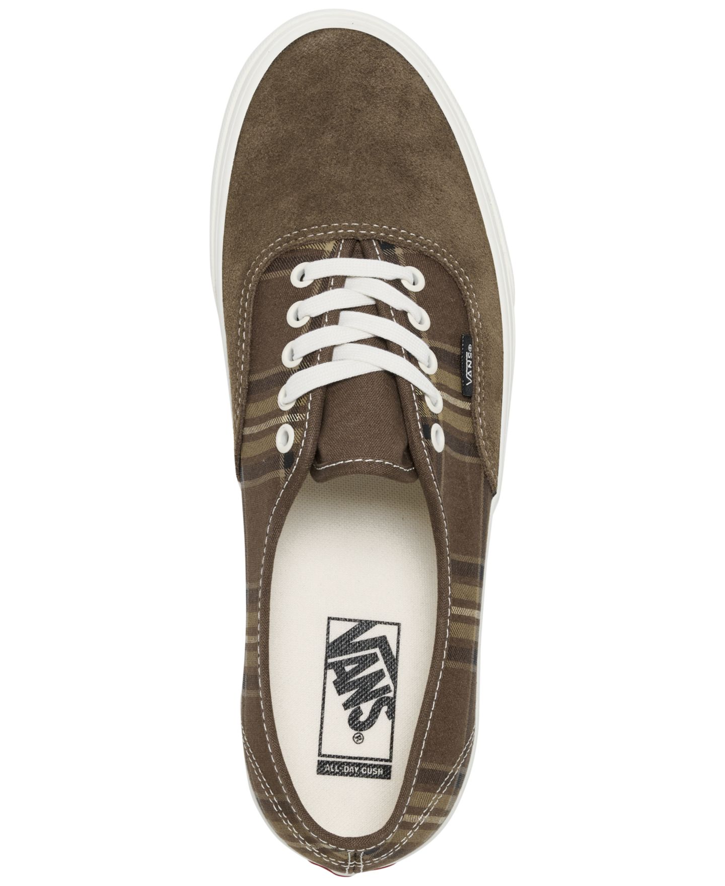 Мужские кроссовки Vans Authentic Plaid Suede Waffle-Rubber, цвет: Винтажный какао — фото 5