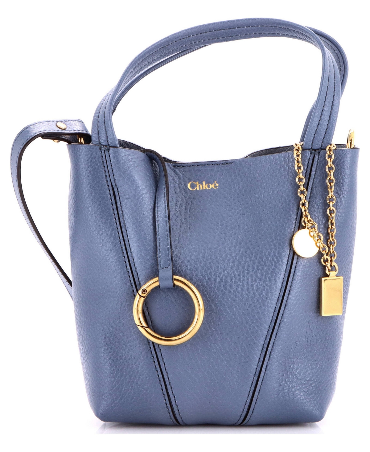 Pre-Owned Chloe Small Spin Tote Leather - Blue