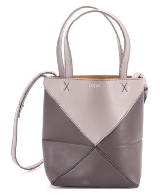 Mini Puzzle Fold Tote Leather