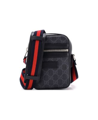 Mini Web Strap Front Zip Messenger Bag GG Coated Canvas