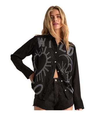 Women's Wild Love Studded Western Button-Up Shirt