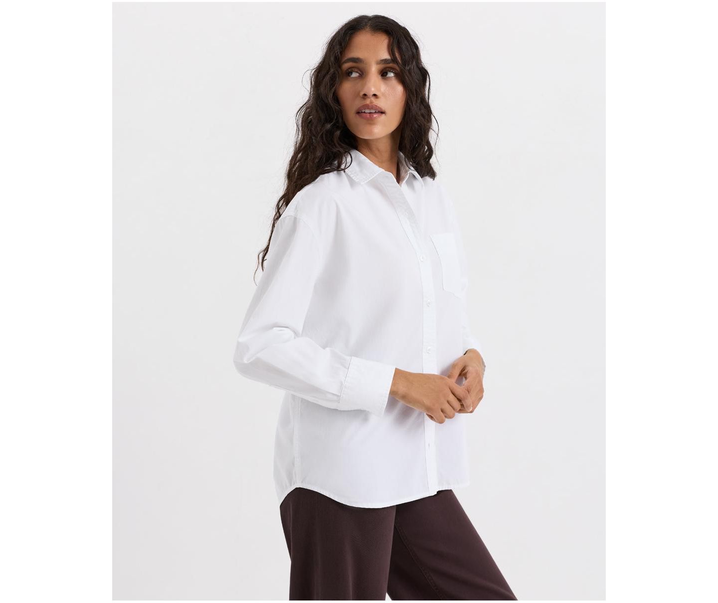 Женская рубашка Pact Perfect Organic Cotton Poplin, цвет: Белый — фото 4