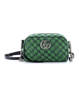 Small GG Marmont Shoulder Bag Diagonal Quilted GG Canvas with Leather