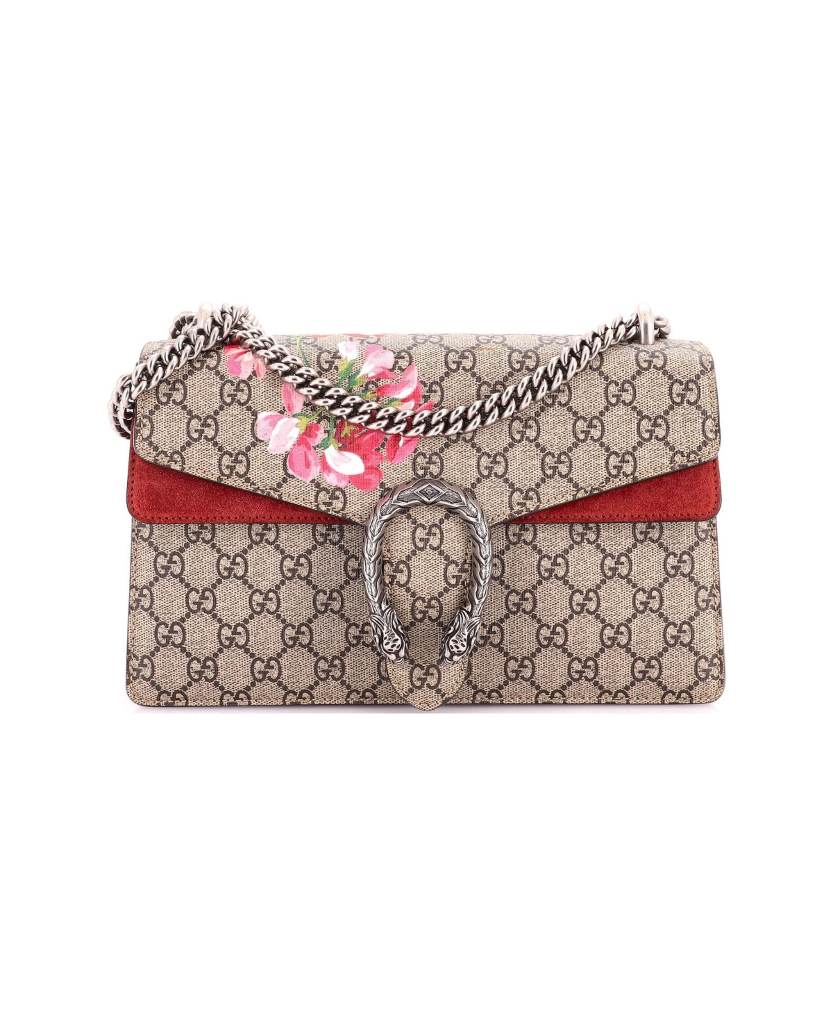 Pre-Owned Gucci Small Dionysus Bag Blooms Print Gg Coated Canvas - Brown
