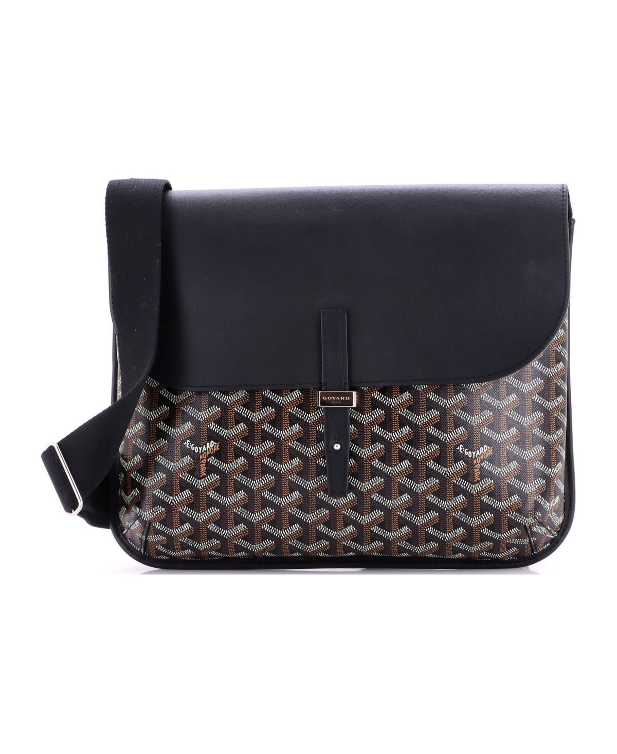 Pre-Owned Goyard Coursier Messenger Bag Coated Canvas and Leather - Black