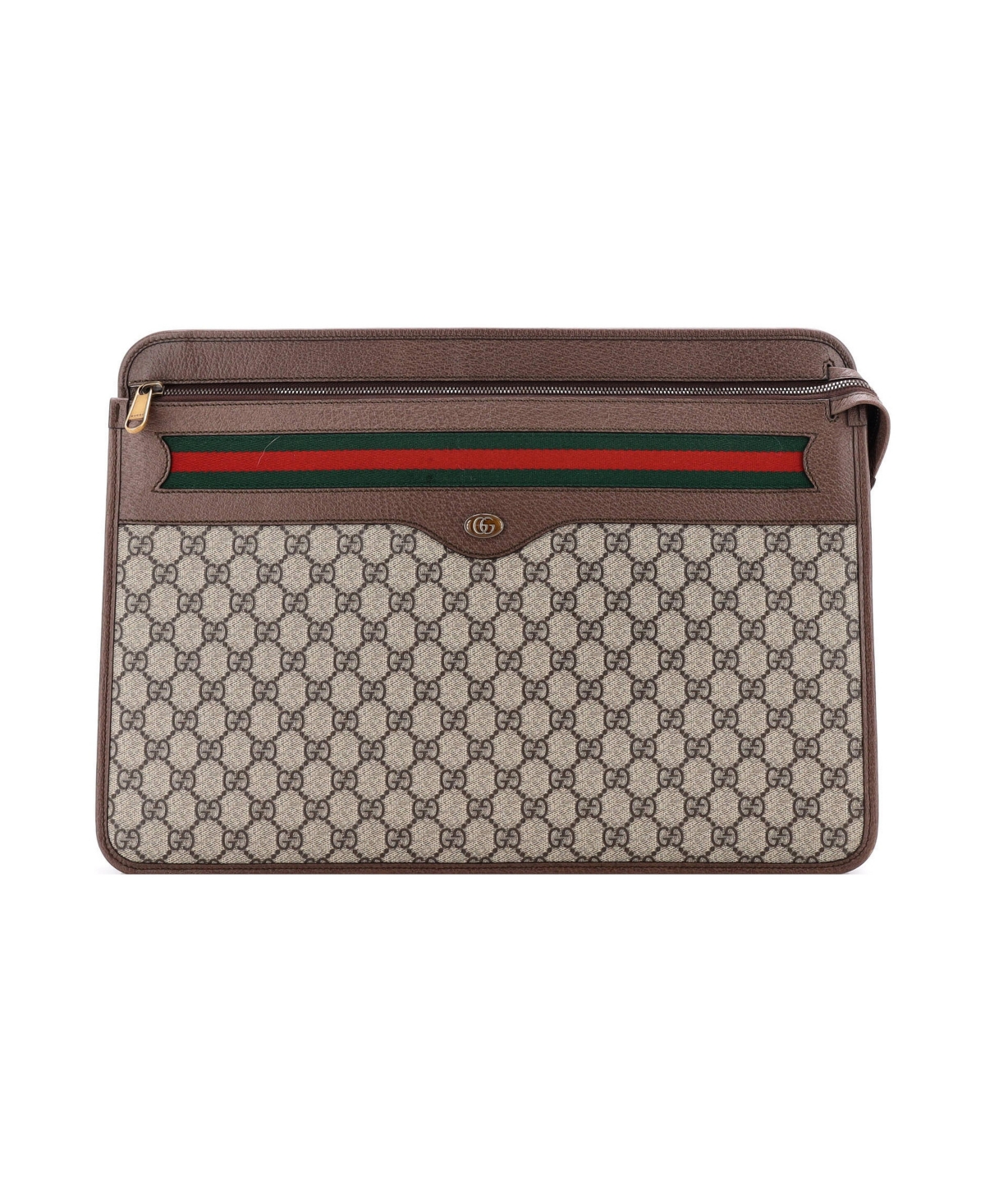 Pre-Owned Gucci Large Ophidia Documents Holder Gg Coated Canvas - Brown