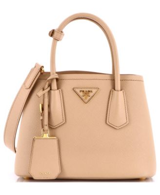 Mini Cuir Double Tote Saffiano Leather