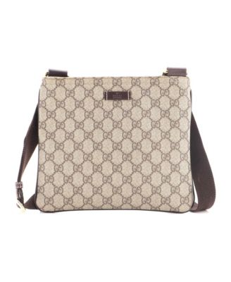 Small Zip Top Messenger Bag GG Coated Canvas
