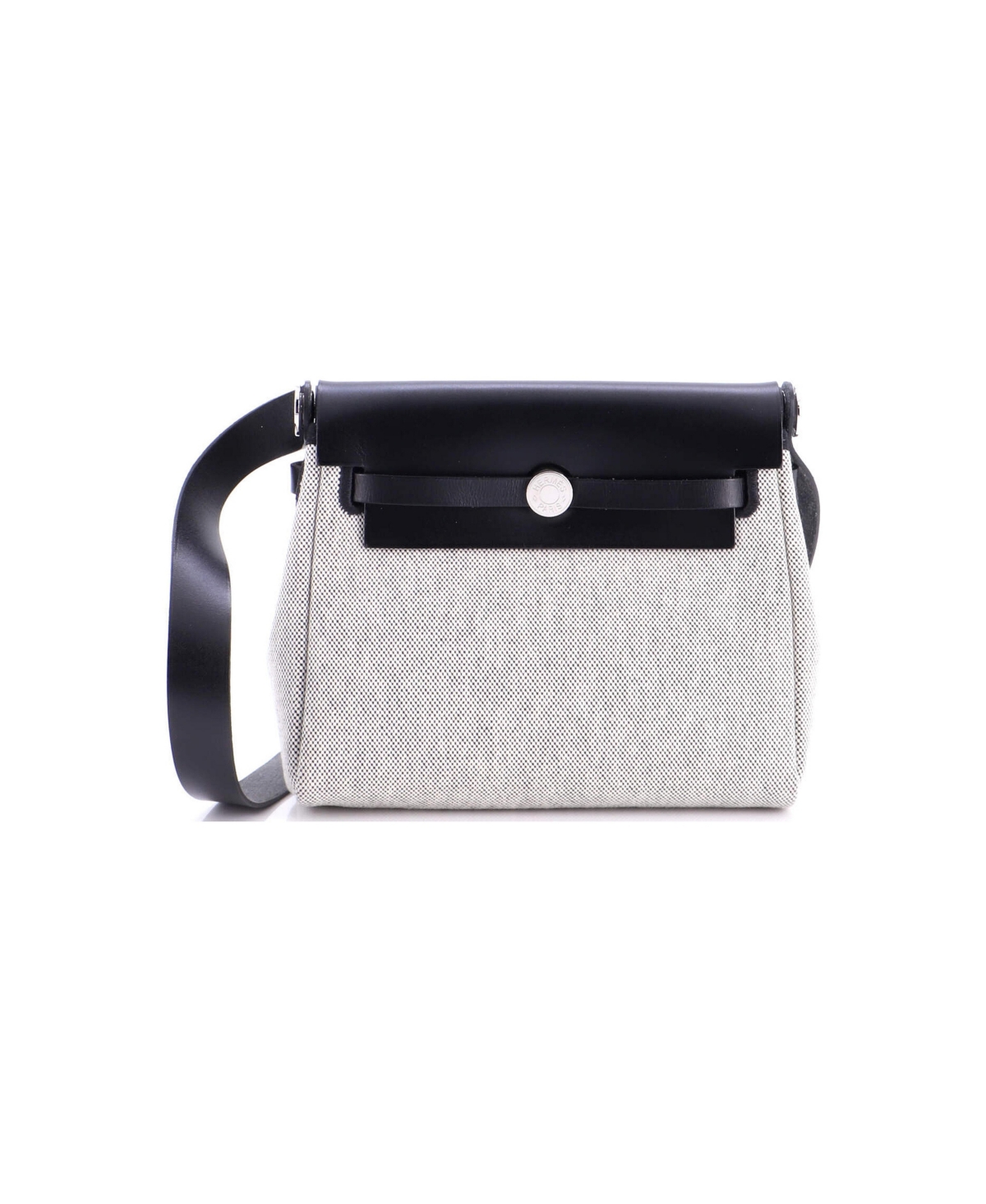 Pre-Owned Hermes 20 Herbag Zip Toile and Leather - Black