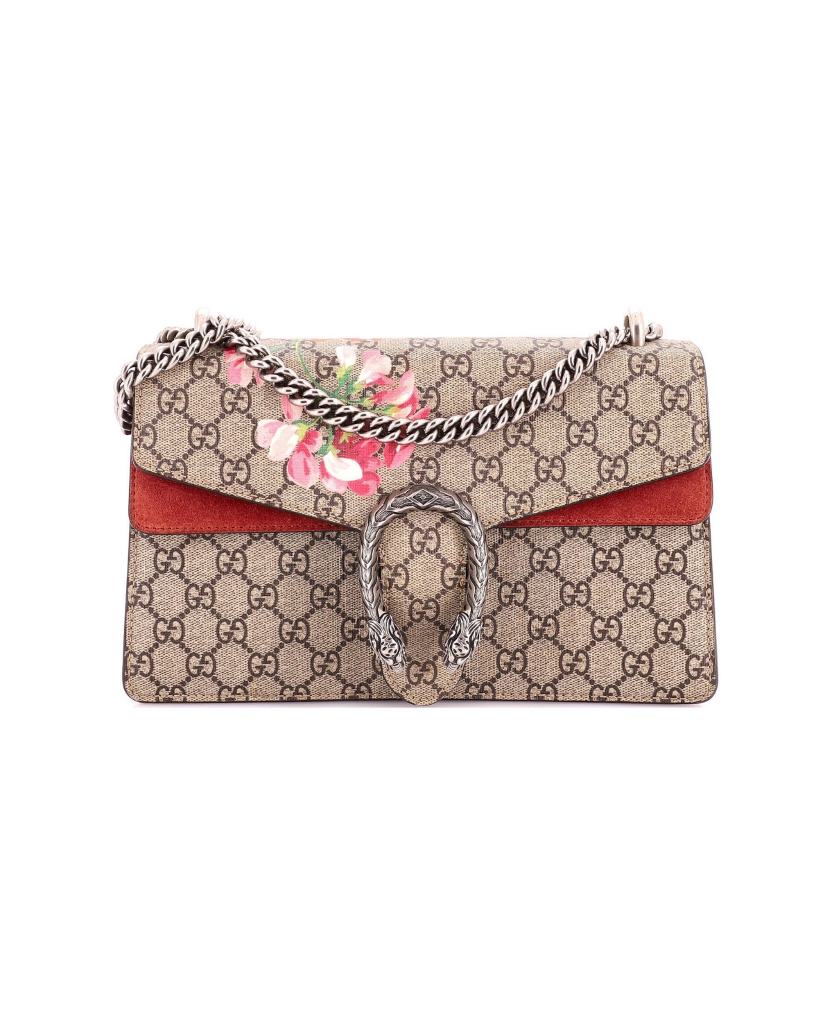 Pre-Owned Gucci Small Dionysus Bag Blooms Print Gg Coated Canvas - Brown