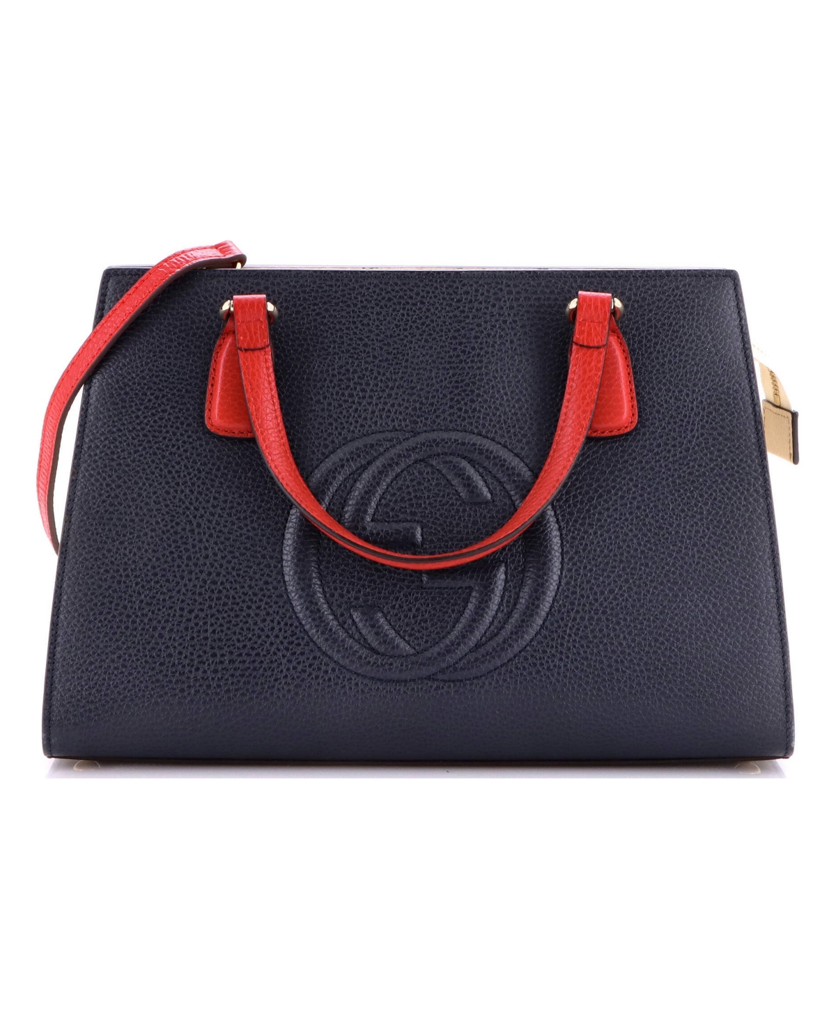Pre-Owned Gucci Medium Soho Convertible Top Handle Satchel Leather - Blue