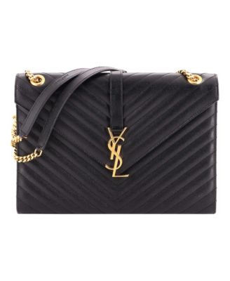 Large Classic Monogram Envelope Satchel Matelasse Chevron Leather