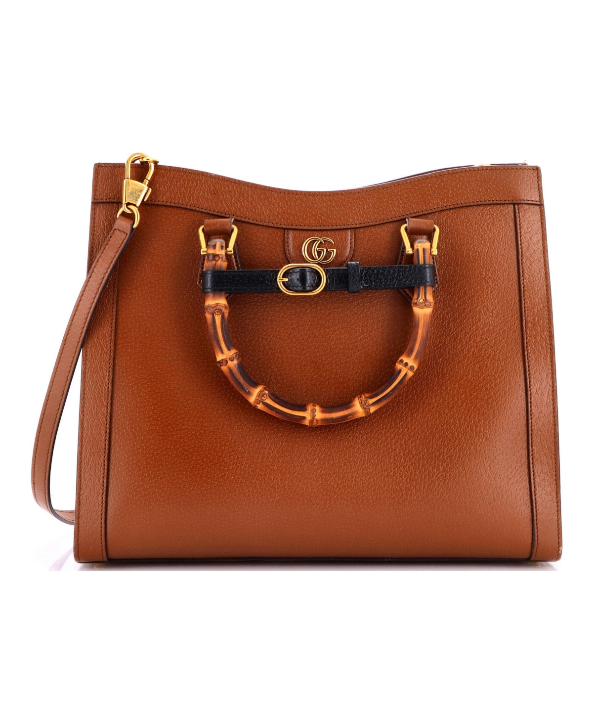 Pre-Owned Gucci Medium Diana Nm Bamboo Handle Tote Leather - Brown
