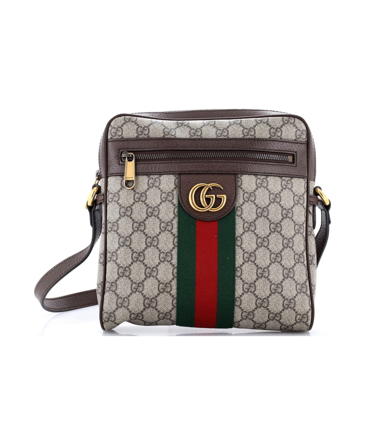 Pre-Owned Gucci Small Ophidia Messenger Bag Gg Coated Canvas - Brown