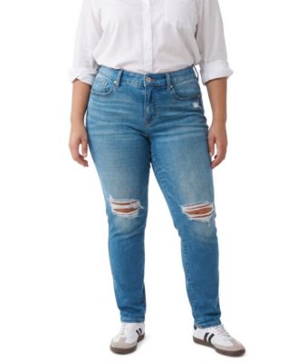 Plus Size Perfect Boyfriend Mid-Rise Straight-Leg Jeans