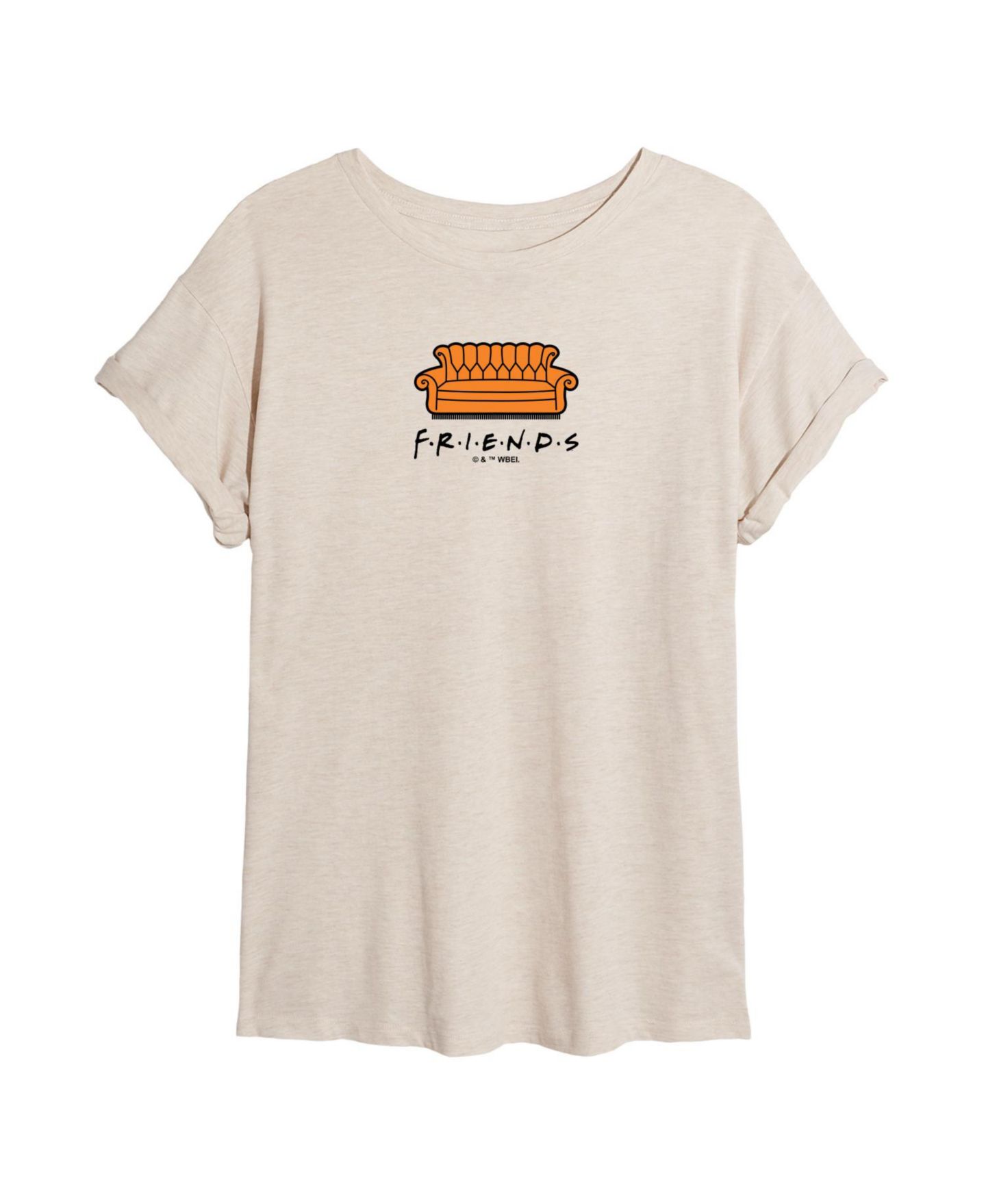 Женская футболка Friends Juniors' Couch Graphic Oversized-Fit, цвет: Берёзовый — фото 3