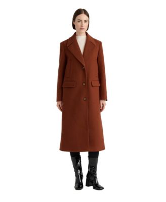 Women's Faux Wool Longline Single Breasted Coat