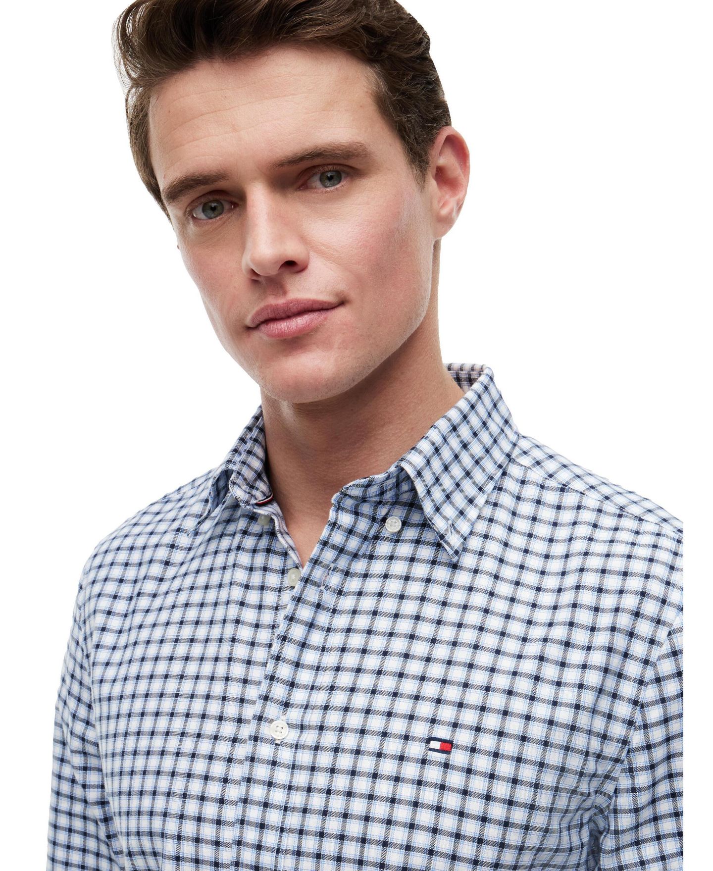 Мужская рубашка Tommy Hilfiger Heritage Oxford Small Check, цвет: Синий / Клетчатый — фото 3