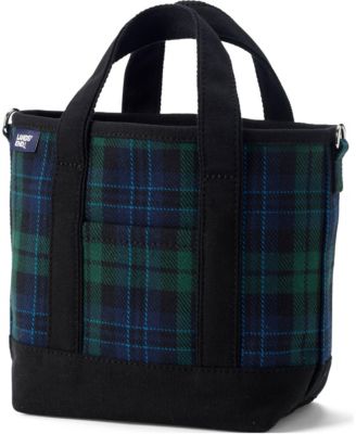 Small Plaid Open Top Canvas Tote
