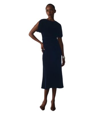 Women's Salerno Velvet A-Line Ruched Midi Dress