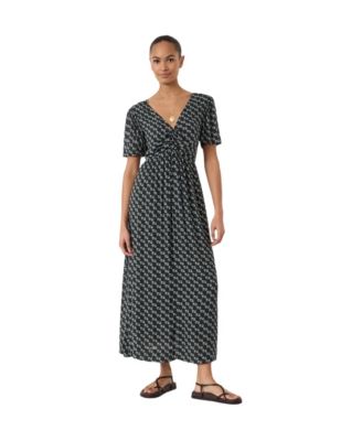 Women's Nelle Gathered Smocked Flutter-Sleeve Maxi Dress