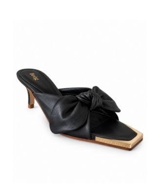Women's Brida Kitten-Heel Square-Toe Goat Leather Mules