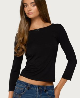 Women's Bailie Scoop Neck Lace 3/4-Sleeve Top