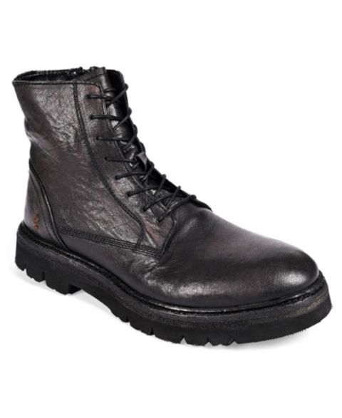 Мужские ботинки Roan Diss Leather Combat Round-Toe Lug-Sole, цвет: Чёрный
