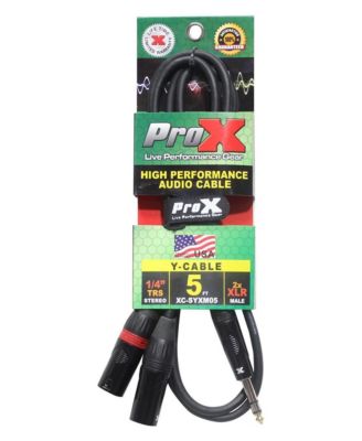 XC-SYXM05 TRS-M to Dual XLR3-M Splitter Y-Cable 5 ft.