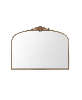 40x30 Inch Vintage Arched Wall Mirror Ornate Baroque Antique Brass Full Metal Framed Decorative Mirror Traditional Stylish Accent Mirror