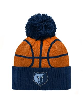 Preschool Navy Memphis Grizzlies Basketball Head Cuffed Knit with pom Hat