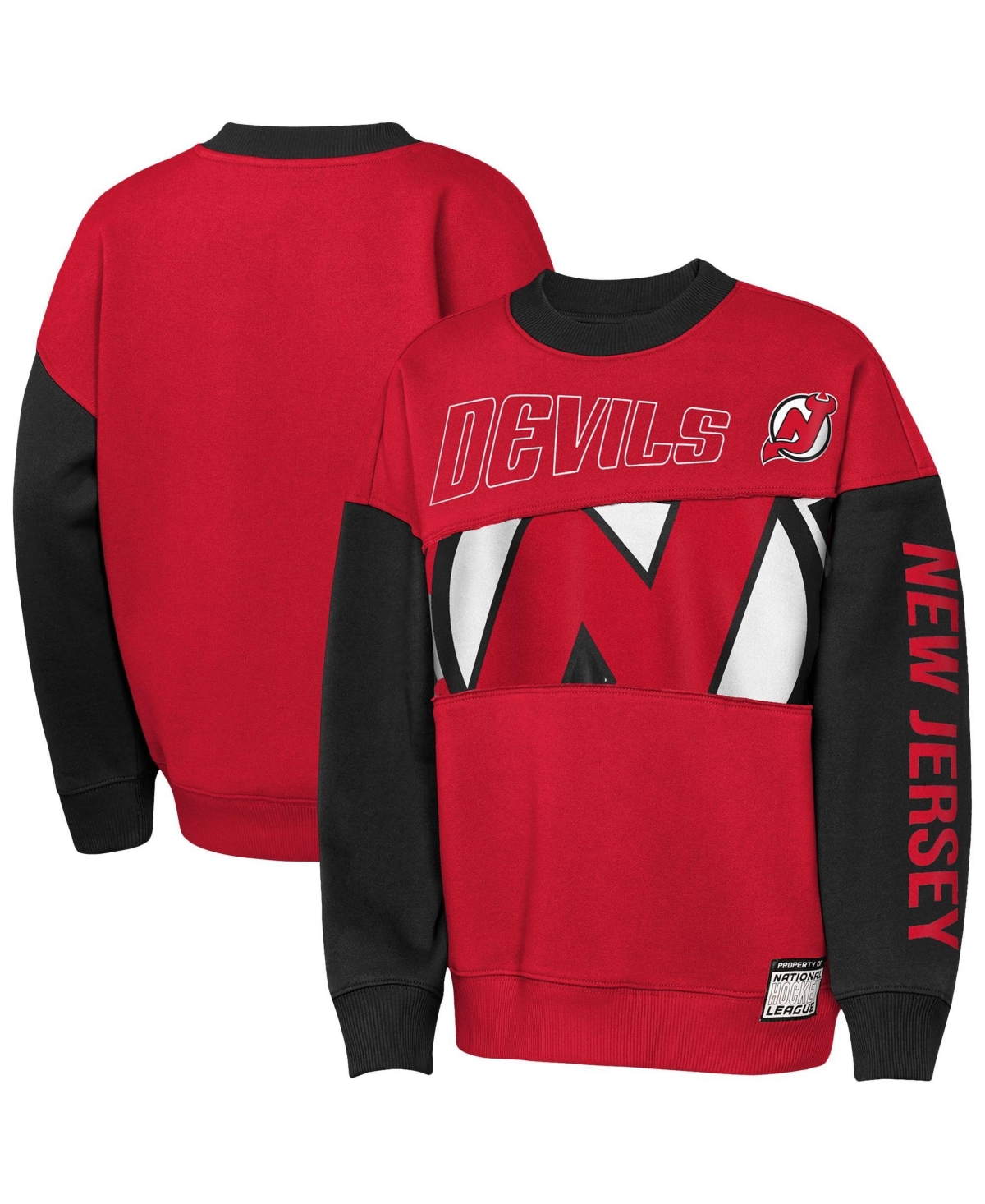 Outerstuff Big Boys' and Girls' Red/Black New Jersey Devils Impact Player Sweatshirt - Red, Black