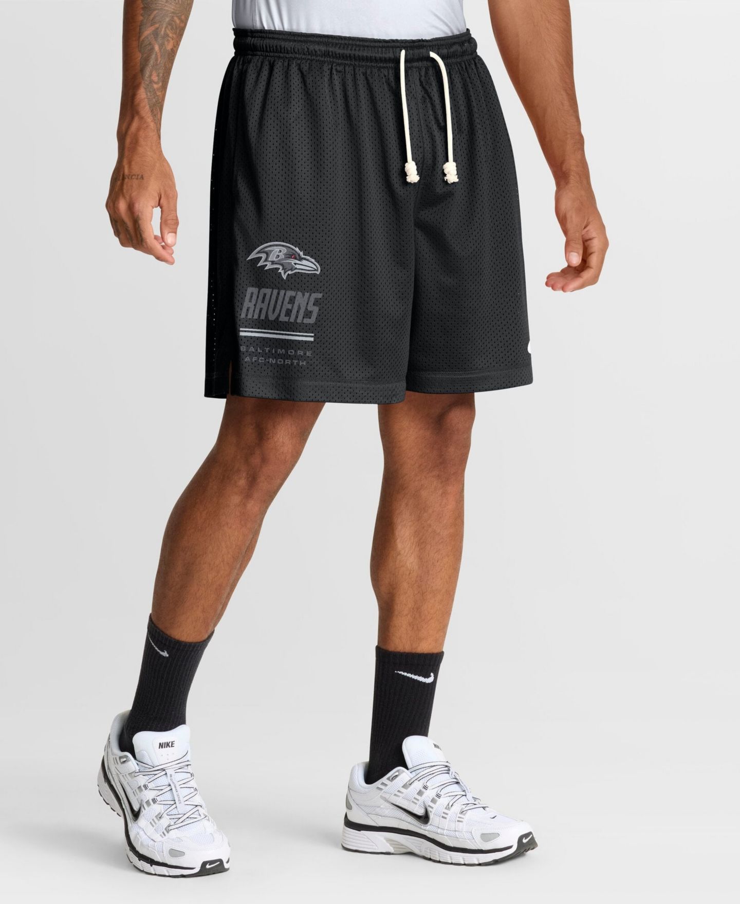 Мужские шорты Nike Black/Platinum Baltimore Ravens Sideline Standard Issue Dri-FIT Reversible — фото 3