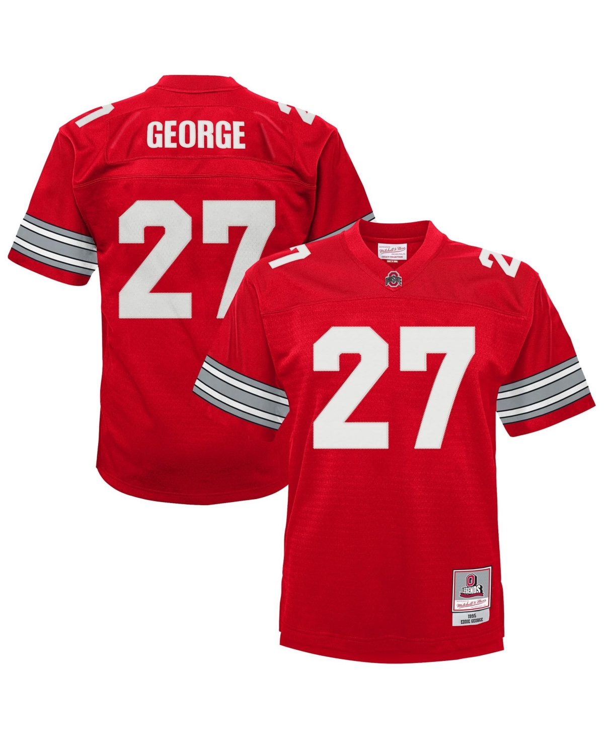 Mitchell & Ness Big Boys' and Girls' Eddie George Scarlet Ohio State Buckeyes Throwback Football Jersey - Scarlet