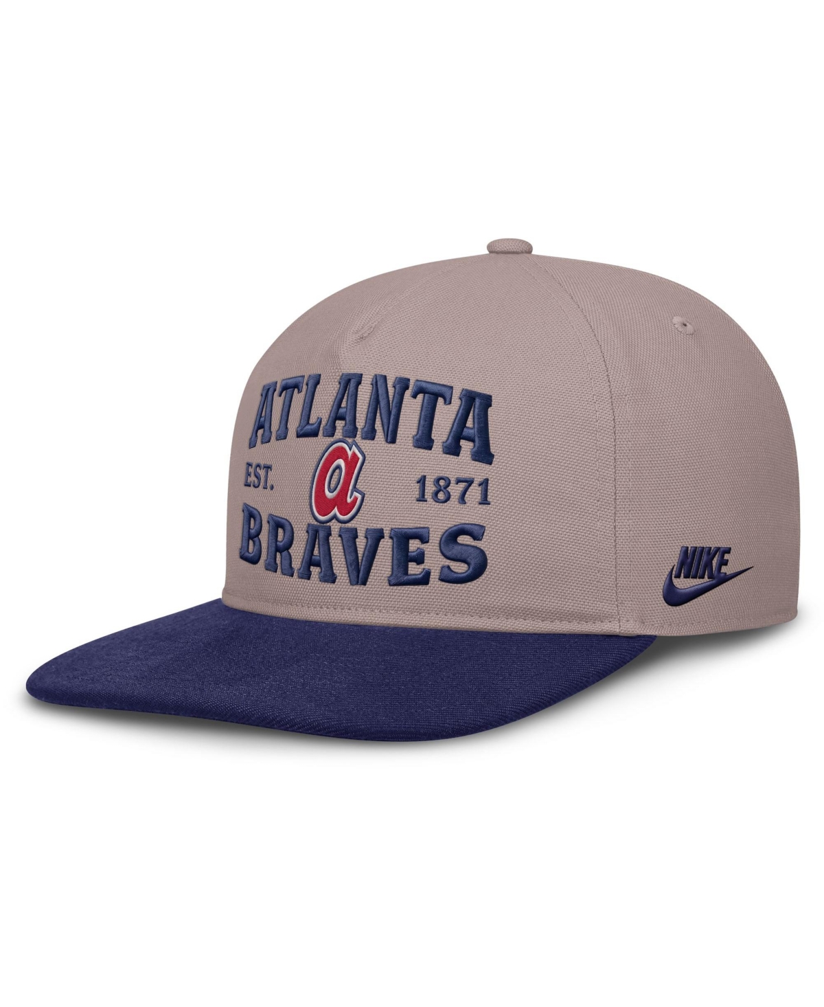 Nike Men's Light Brown/Royal Atlanta Braves Cooperstown Pro 5-Panel Adjustable Hat - Light Brown, Royal