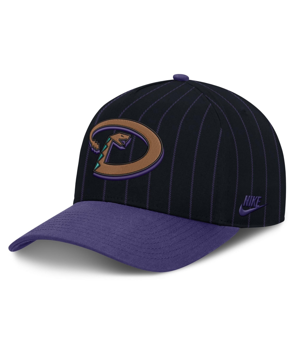 Nike Men's Black/Purple Arizona Diamondbacks Cooperstown Rise A-Frame Adjustable Hat - Black, Purple