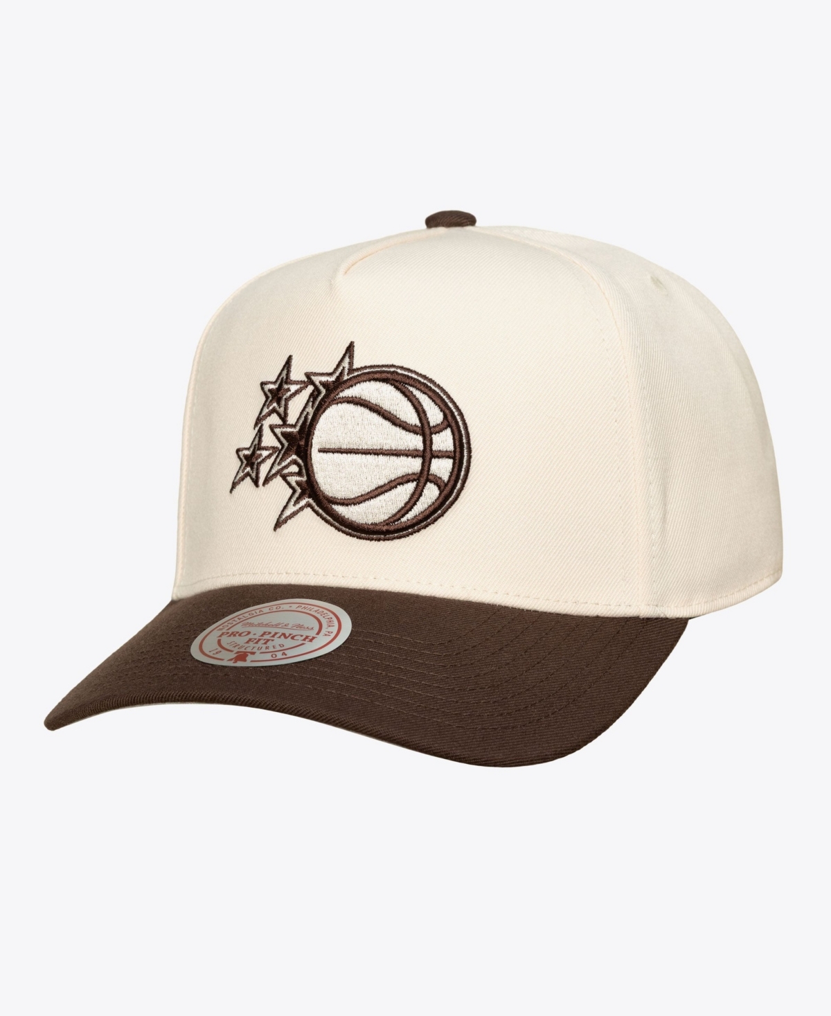 Mitchell & Ness Men's Cream Orlando Magic Brown and Cream Pro Pinch Snapback Hat - Cream