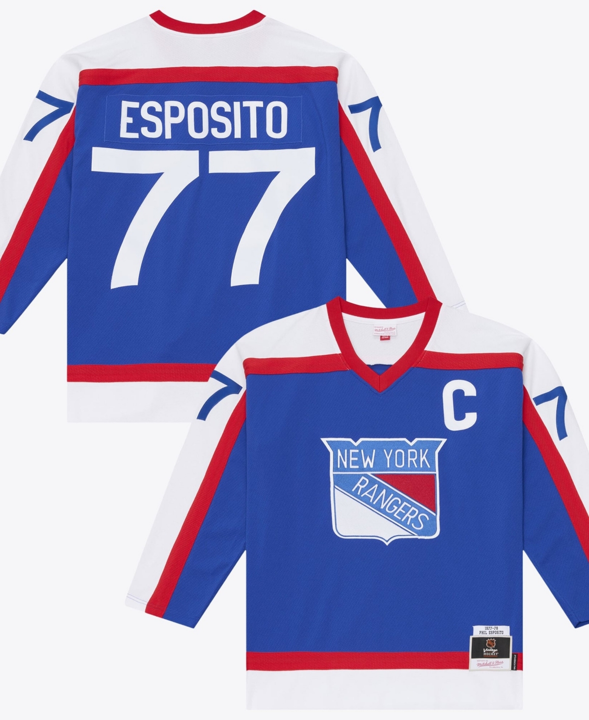 Mitchell & Ness Men's Phil Esposito Blue New York Rangers 1977/78 Power Play Jersey - Blue