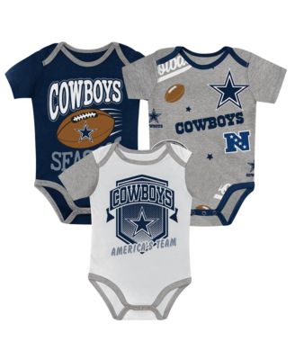 Baby Boys' and Girls' Navy Dallas Cowboys 1st Round Pick Creeper Set, 3-Piece