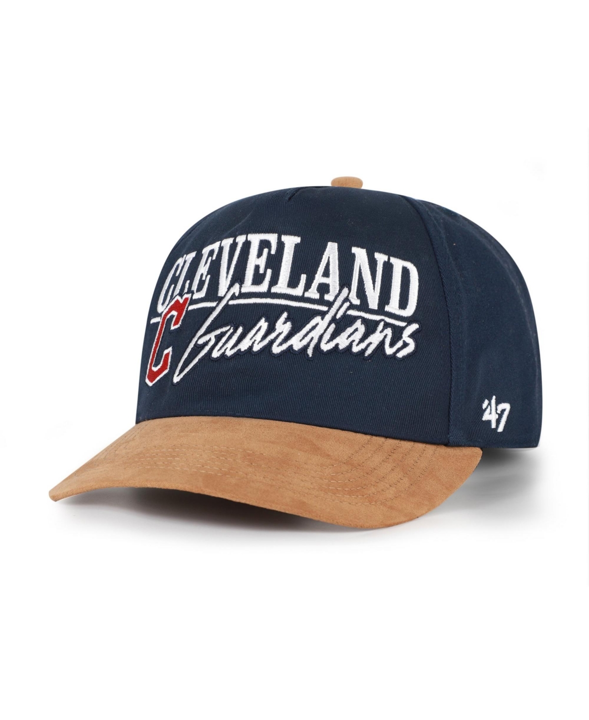 '47 Brand Men's Navy/Light Brown Cleveland Guardians Scribe Line Hitch Adjustable Hat - Navy, Light Brown