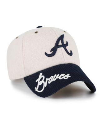 Women's Natural/Navy Atlanta Braves Rope Script Clean Up Adjustable Hat