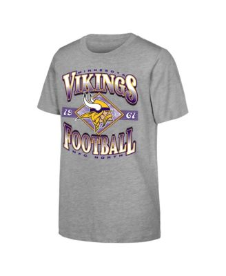 Big Boys' and Girls' Heather Gray Minnesota Vikings NFL Of Days Past T-Shirt