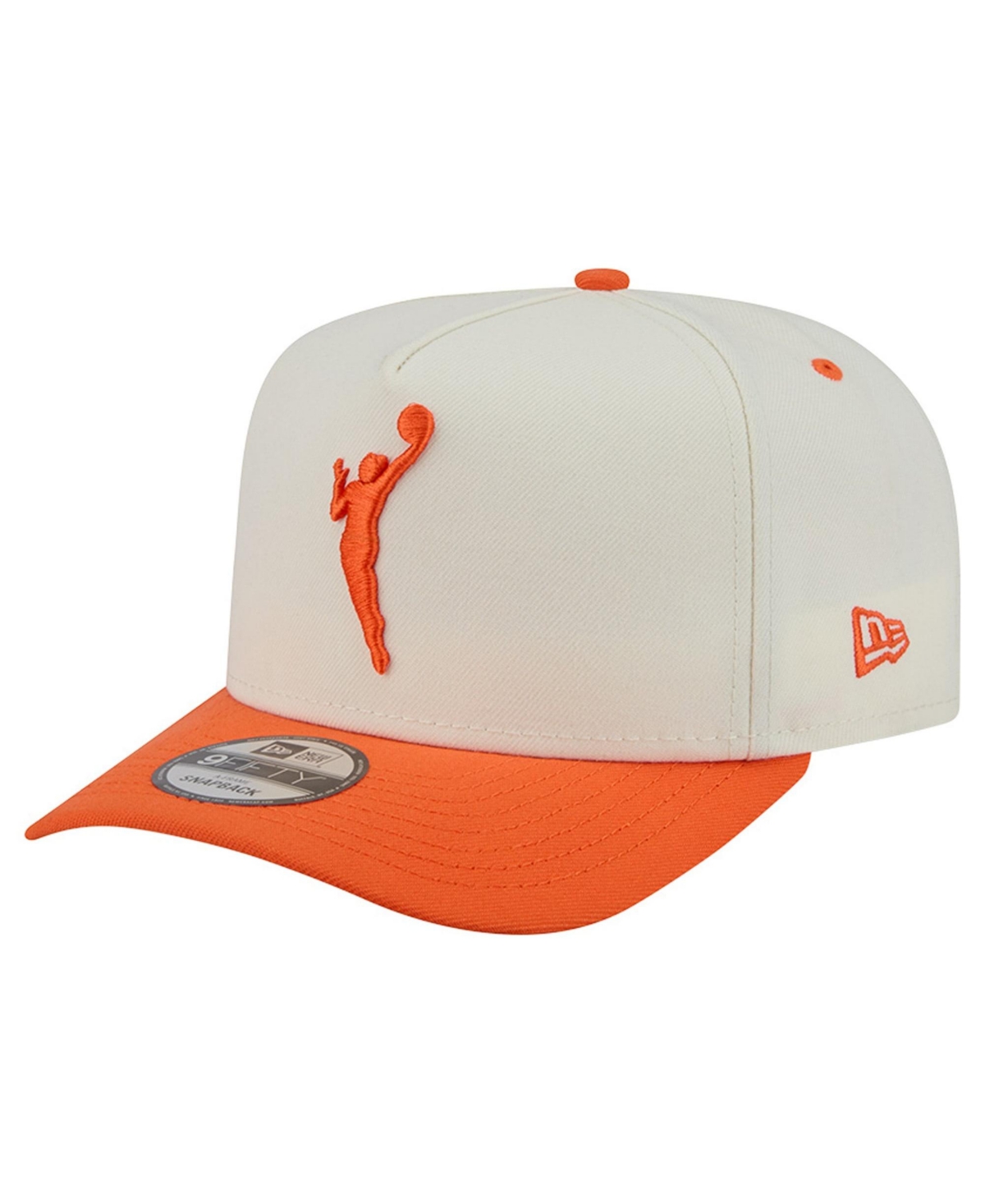 New Era Men's Cream Wnba Gear Wordmark 9FIFTY A-Frame Snapback Hat - Cream, Orange