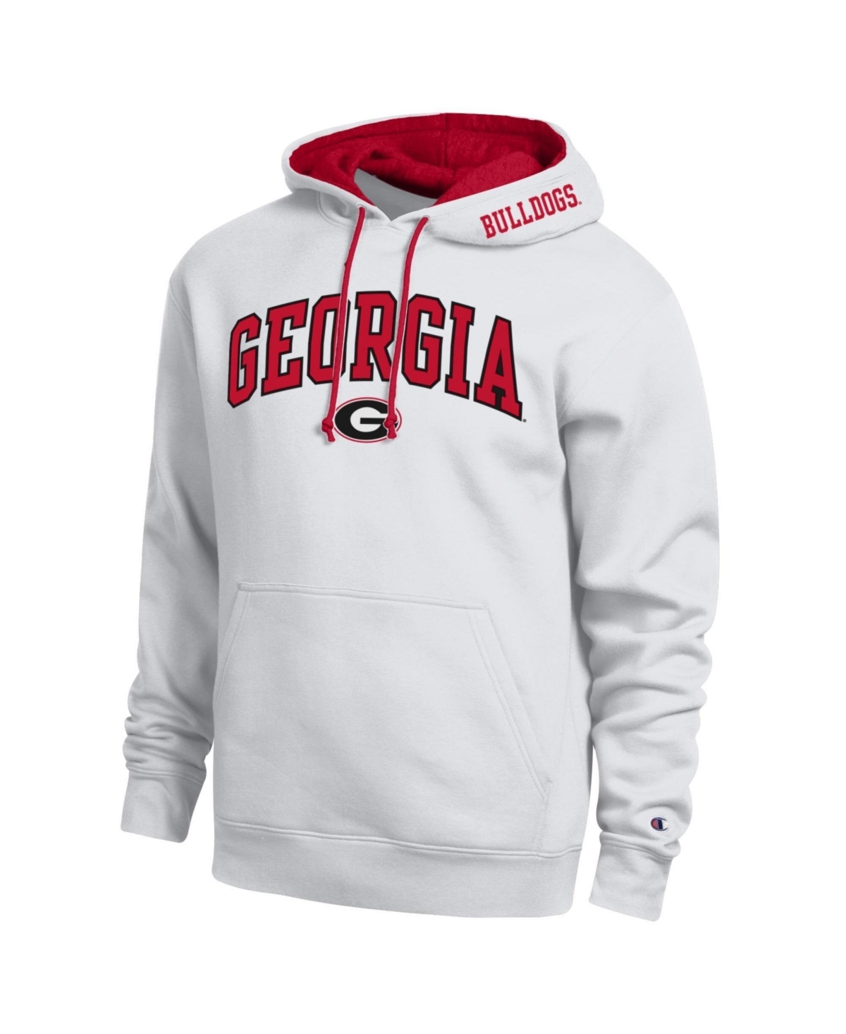 Champion Men's White Georgia Bulldogs Arch Tackle Twill Hoodie - White